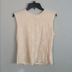 Cream Lace Top •/Laundry\•